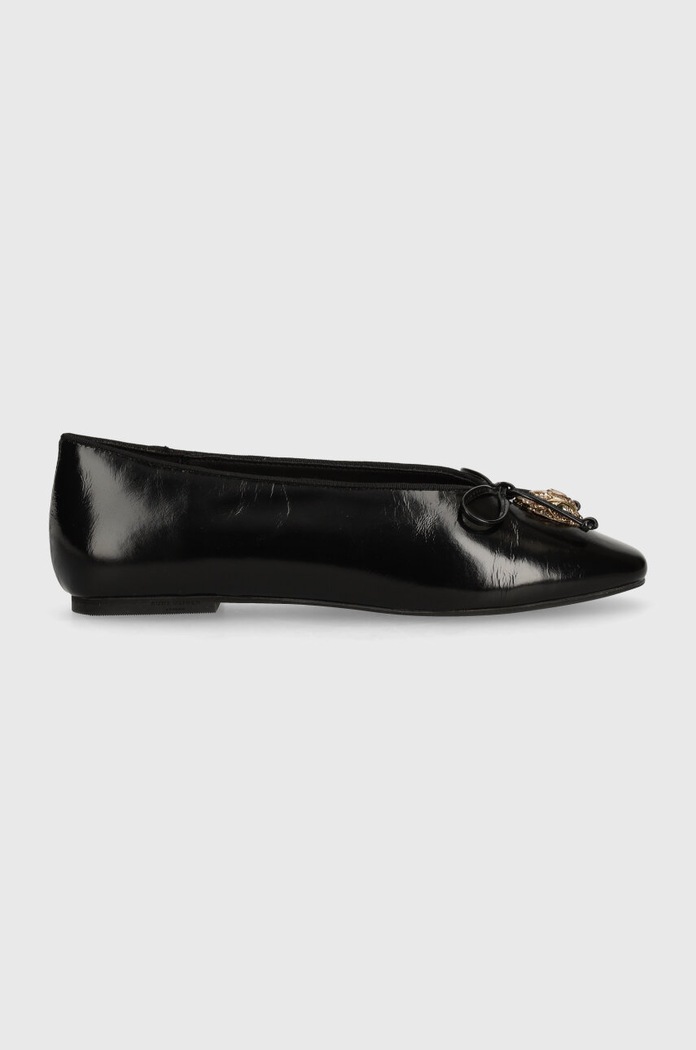 Kurt Geiger London baleriny skórzane Sloane Eagle Ballerina 2657700309.BLACK czarny AW24
