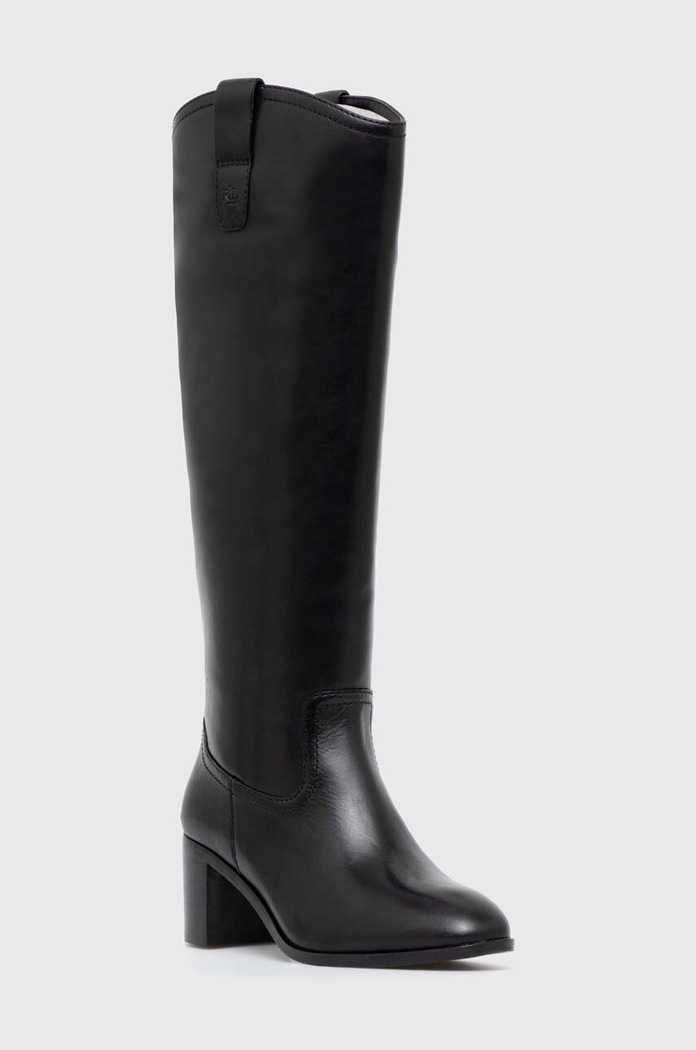 Lauren Ralph Lauren kozaki skórzane Carla słupek czarny 802937812001.001