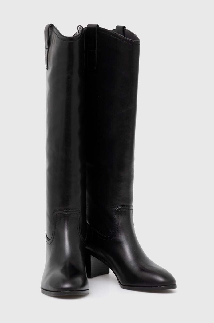 Obuwie Lauren Ralph Lauren kozaki skórzane Carla 802937812001.001 czarny