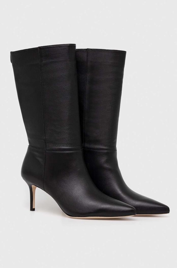 Kožené čižmy Lauren Ralph Lauren Leannah usňová koža čierna 802942516001.001