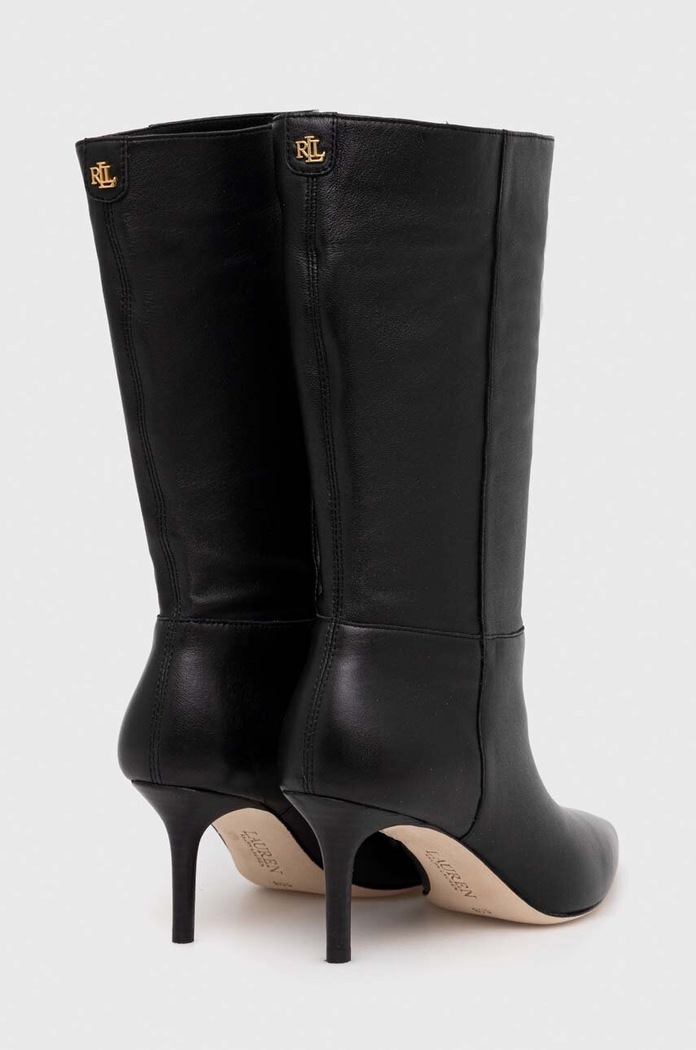 Obuv Kožené čižmy Lauren Ralph Lauren Leannah 802942516001.001 čierna