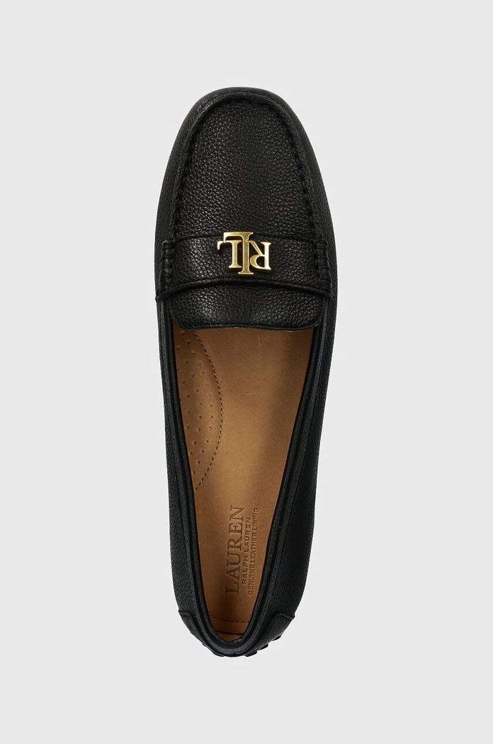 Kožené mokasíny Lauren Ralph Lauren Barnsbury černá 802942768001.001