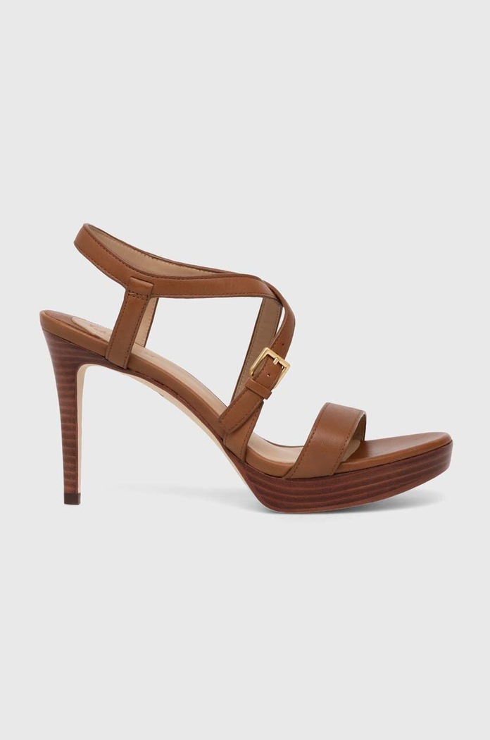 Lauren Ralph Lauren Sandały skórzane Kerri 802942777002.270 brązowy AW24