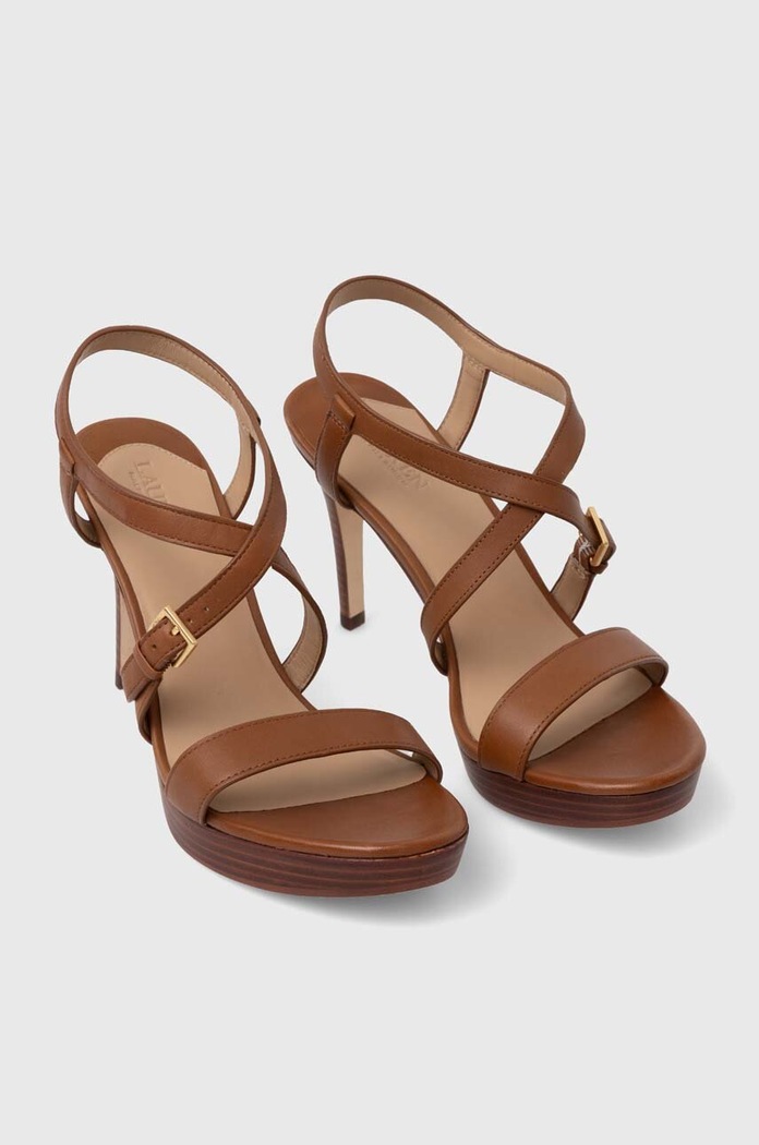 Obuwie Lauren Ralph Lauren Sandały skórzane Kerri 802942777002.270 brązowy