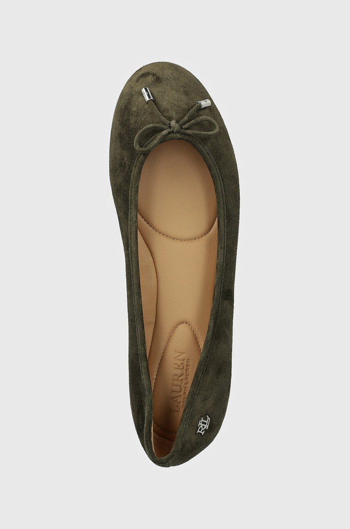 Semišové baleríny Lauren Ralph Lauren Jayna zelená 802943066002.301