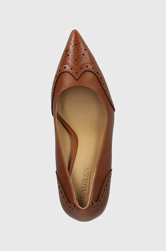 Δερμάτινες γόβες Lauren Ralph Lauren Lynden καφέ 802946161002.270