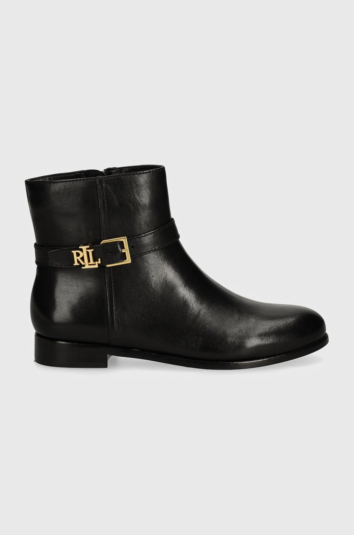 Lauren Ralph Lauren stivaletti alla caviglia in pelle Brooke 802946807001.001 nero AW24