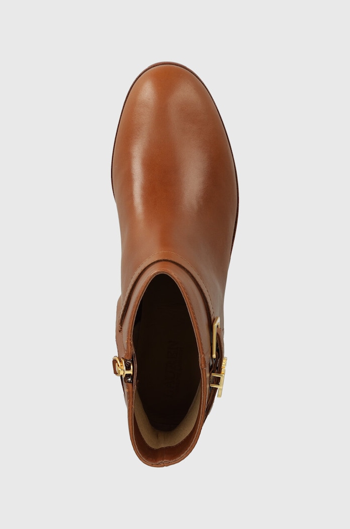 Kožené členkové topánky Lauren Ralph Lauren Brooke hnedá 802946807002.270