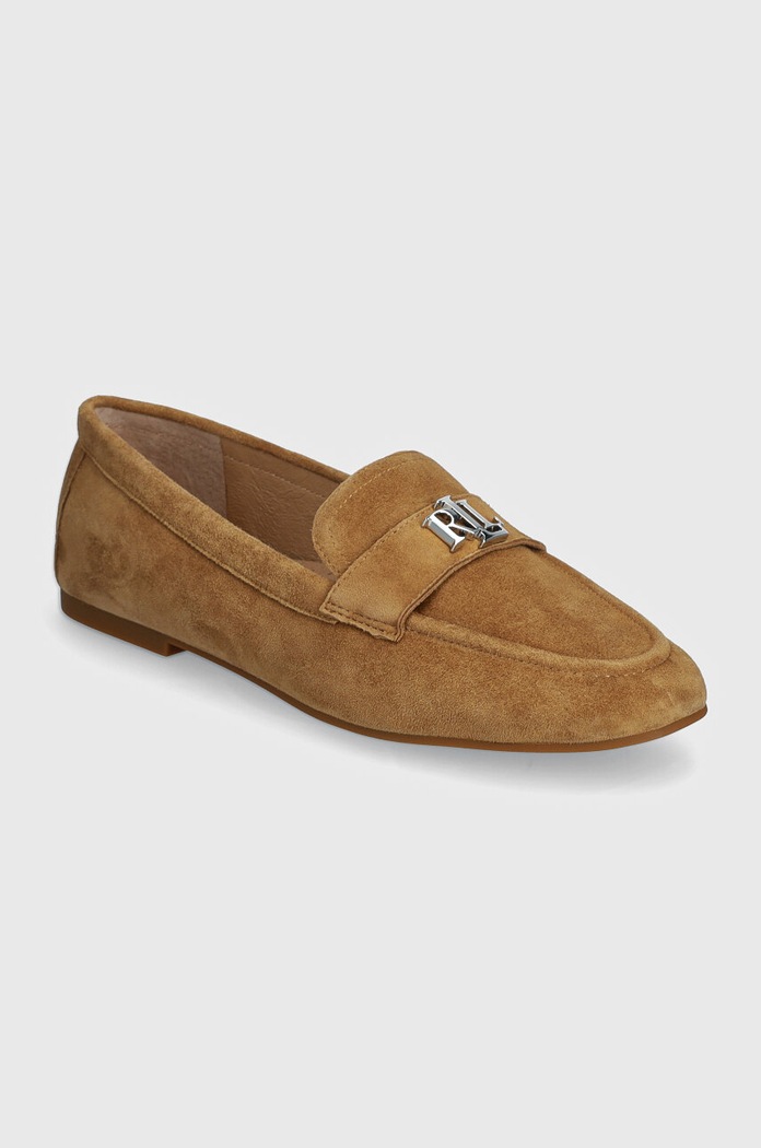Lauren Ralph Lauren mokasyny zamszowe Averi III płaski beżowy 802946809001.260