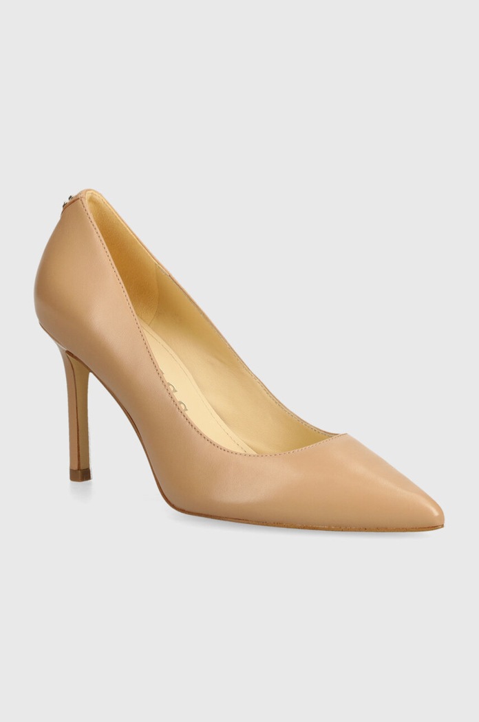 Kožené lodičky Guess DABBEY usňová koža béžová FLTDAB.LEA08.BEIGE