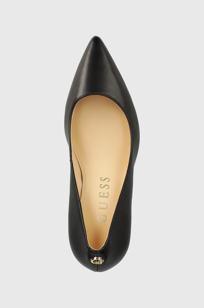 Guess szpilki skórzane DABBEY czarny FLTDAB.LEA08.BLACK