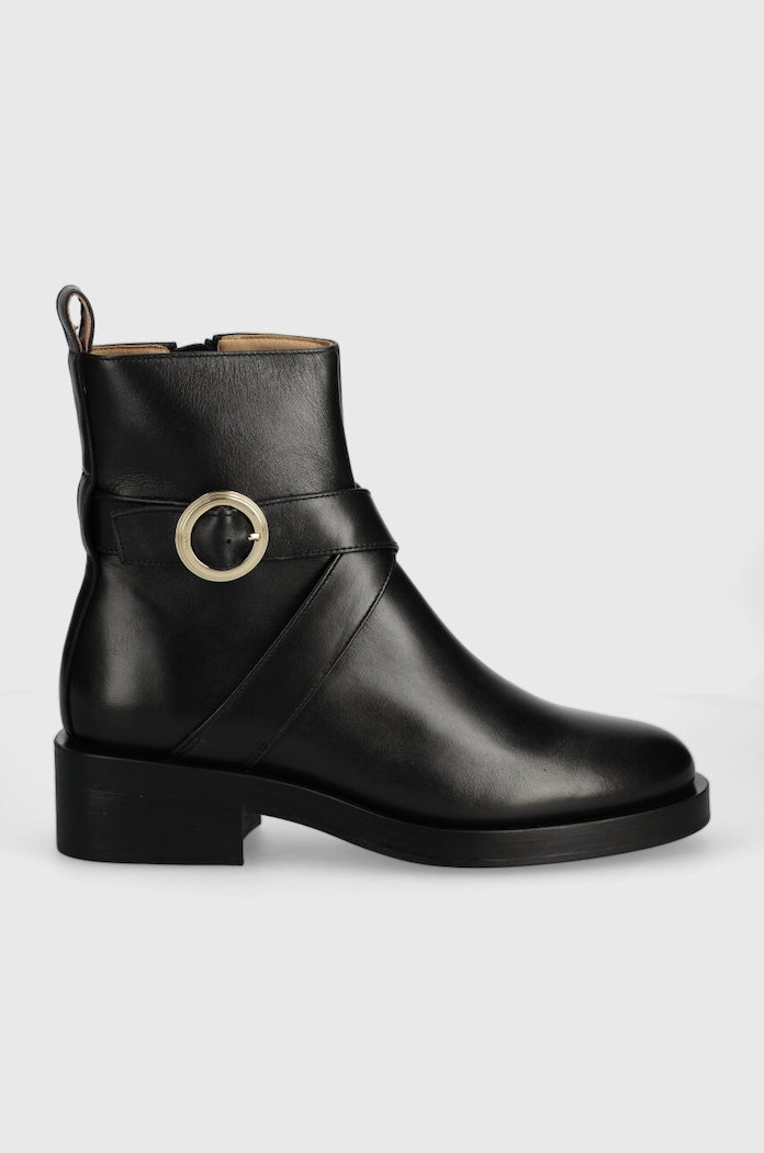 Kožené členkové topánky BOSS Iryna 50523457.001 čierna AW24