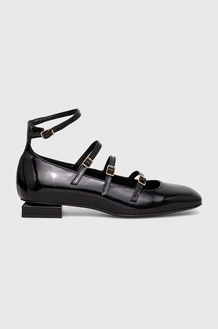Δερμάτινες μπαλαρίνες AGL Angie L Straps D557003PCMOON0000 μαύρο AW24