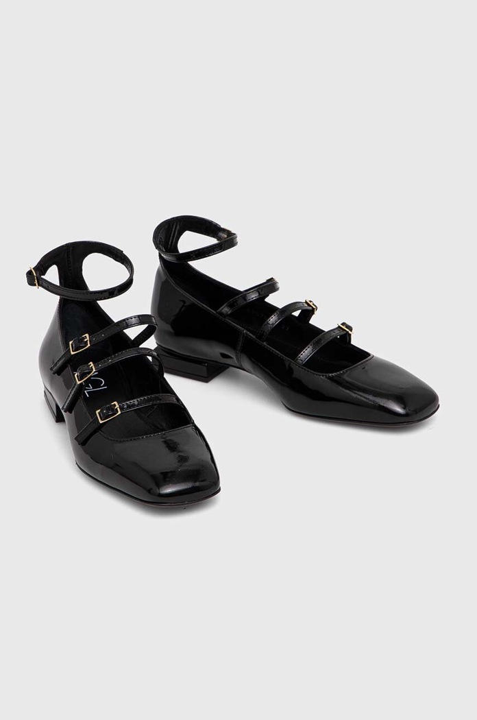 Παπούτσια Δερμάτινες μπαλαρίνες AGL Angie L Straps D557003PCMOON0000 μαύρο