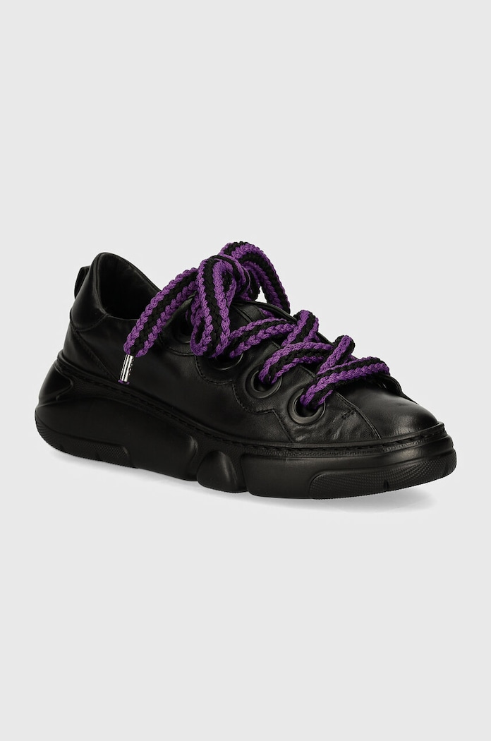 AGL sneakersy skórzane Rope Bubble platforma czarny D938050PGSOFTY0000