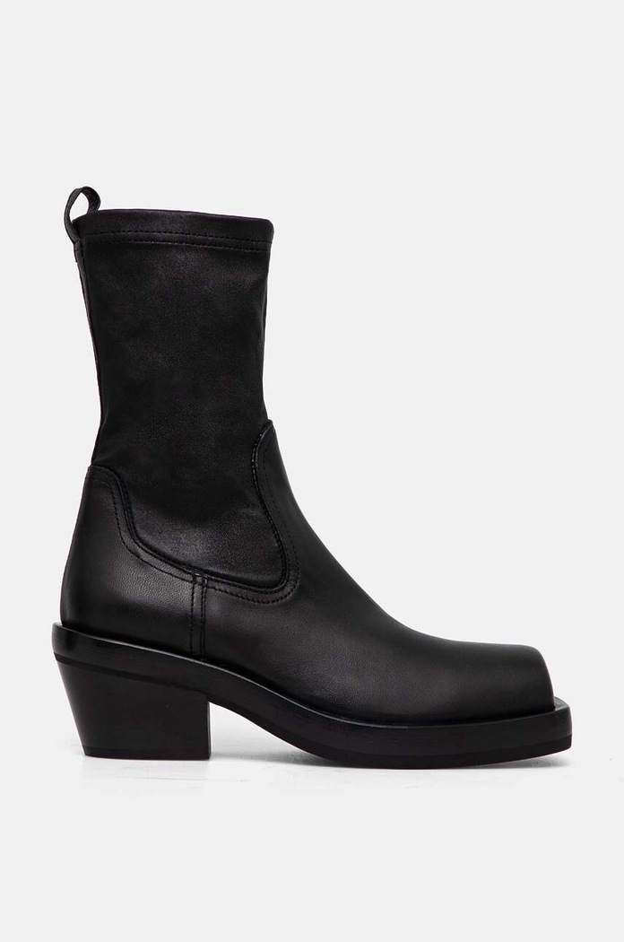 AGL botki skórzane Mota D775500PGK06891013 czarny AW24
