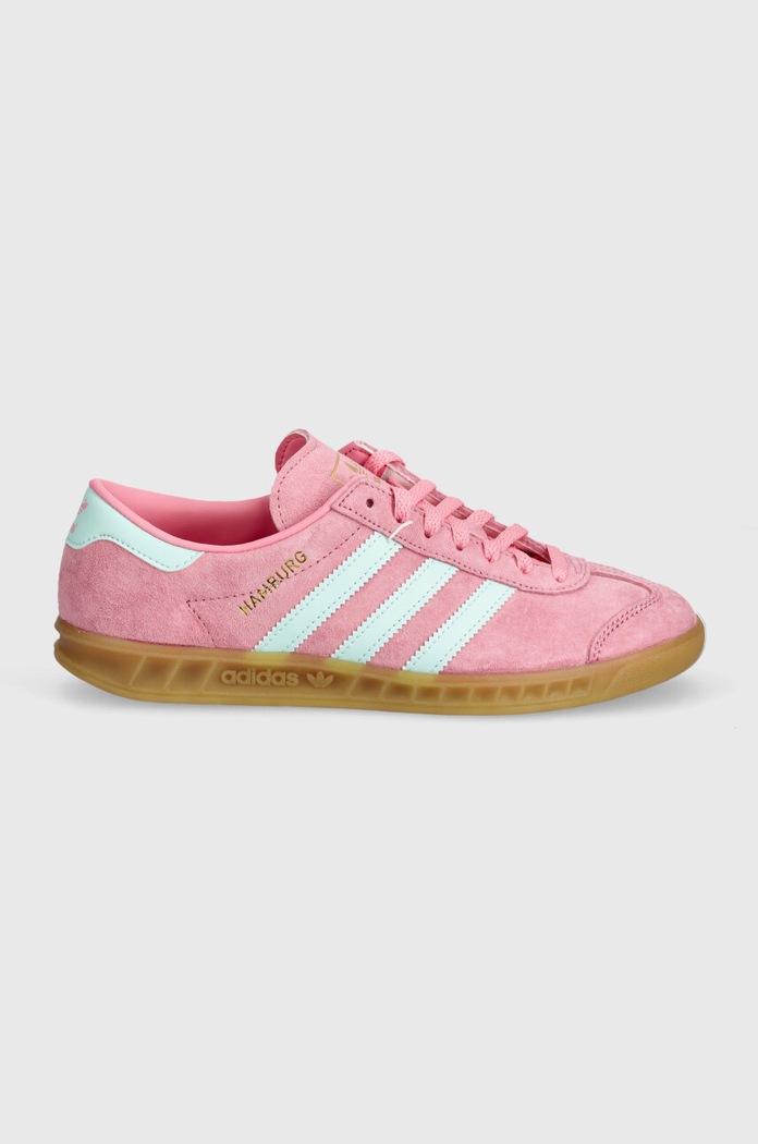 Tenisice od brušene kože adidas Originals Hamburg IH5459 roza AW24
