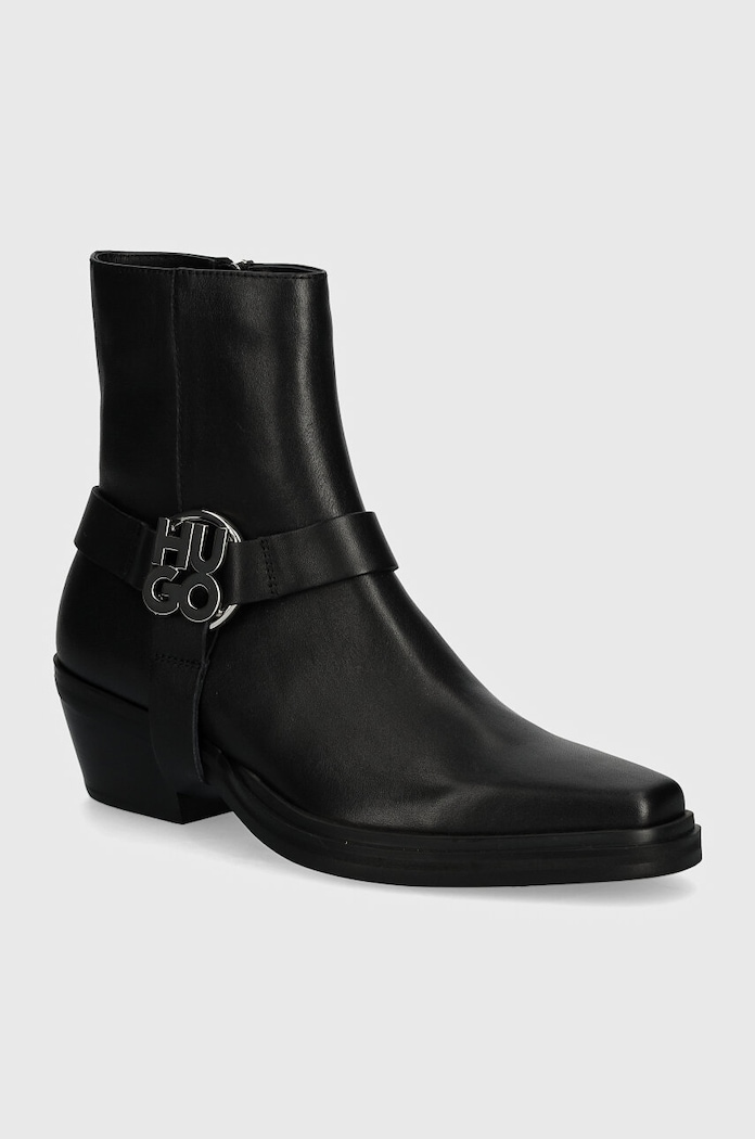 Δερμάτινες μπότες HUGO Kody 5-8 cm μαύρο 50513527.001