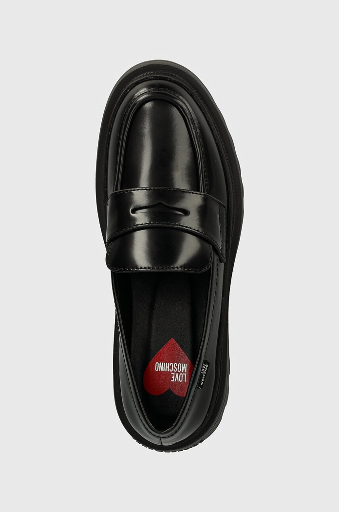 Kožené mokasíny Love Moschino černá JA10255G1LJD0000