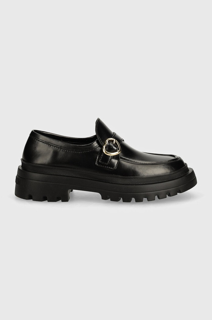 Кожени мокасини Love Moschino JA10275G1LIA0000 черен AW24
