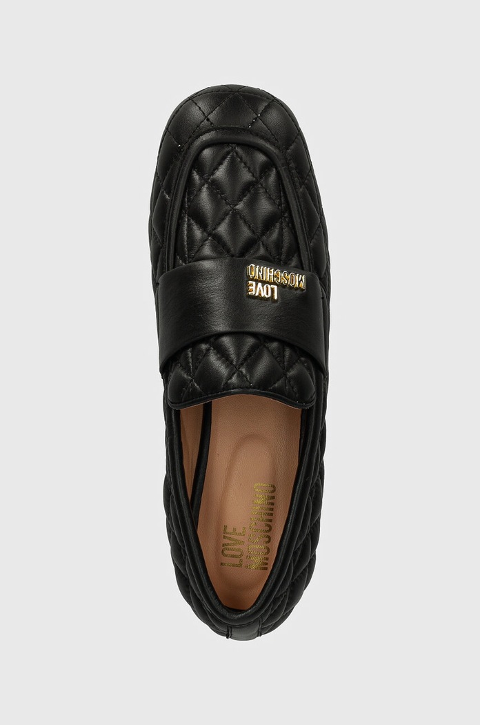 Kožne mokasinke Love Moschino crna JA10192G1LIE0000