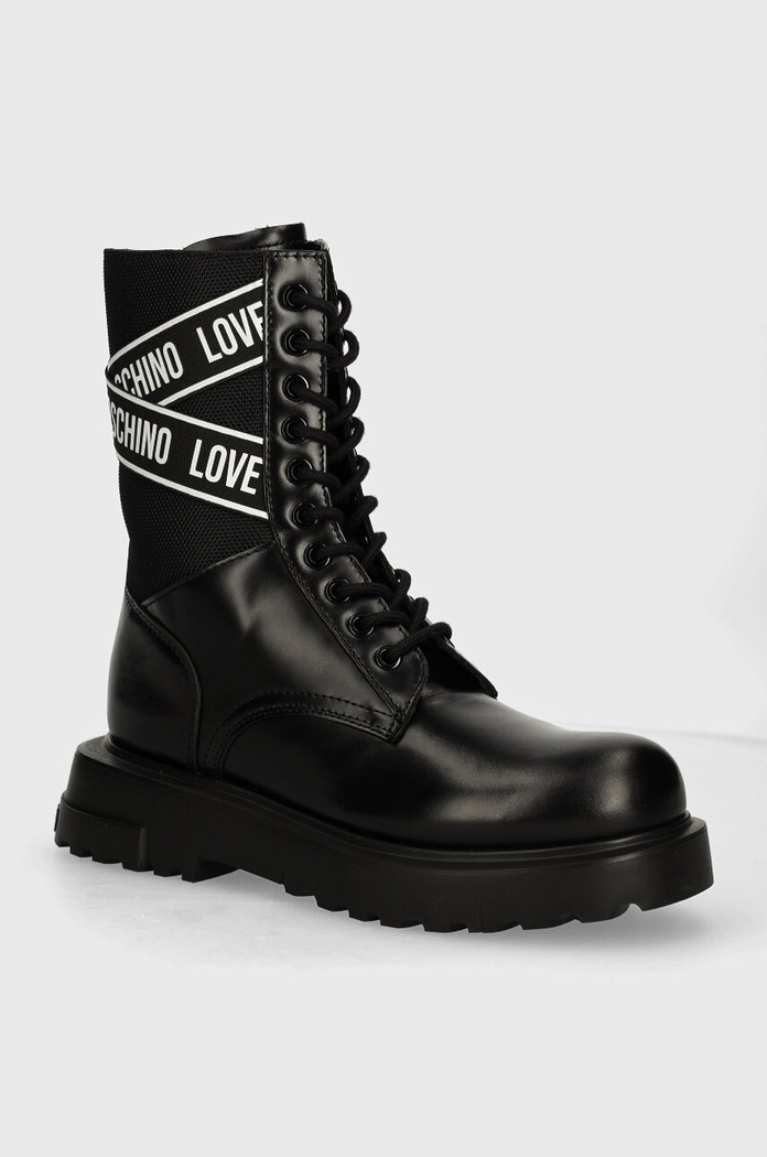 Workery Love Moschino platforma čierna JA24094G1LIA700A