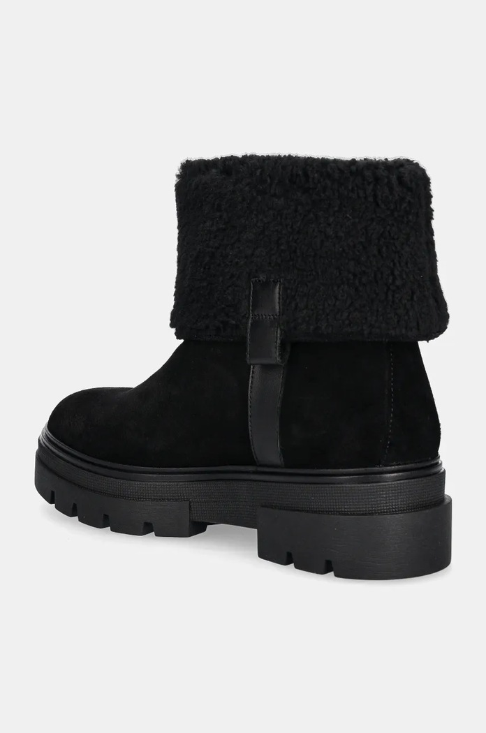 Παπούτσια Σουέτ μπότες Tommy Hilfiger FAUX FUR SUEDE ROLL-DOWN BOOT FW0FW08158 μαύρο