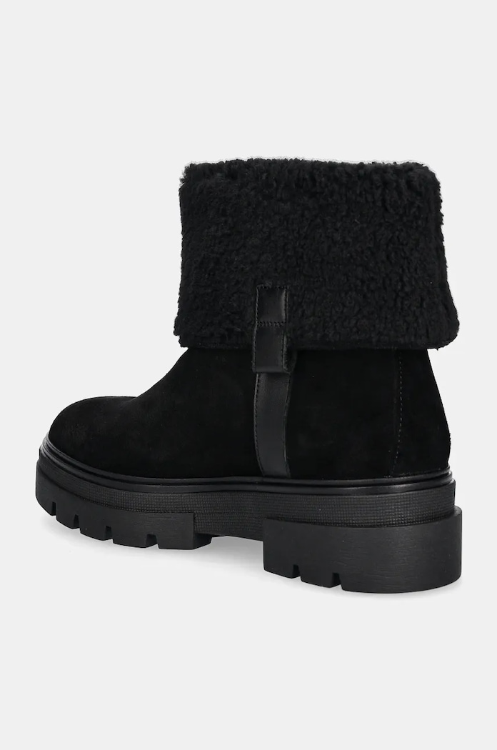 Παπούτσια Σουέτ μπότες Tommy Hilfiger FAUX FUR SUEDE ROLL-DOWN BOOT FW0FW08158 μαύρο