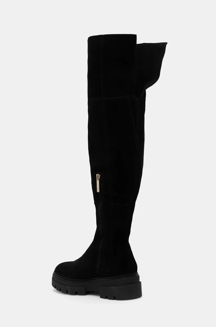 Obuv Semišové čižmy Tommy Hilfiger SUEDE OVER-THE-KNEE BOOT FW0FW08159 čierna