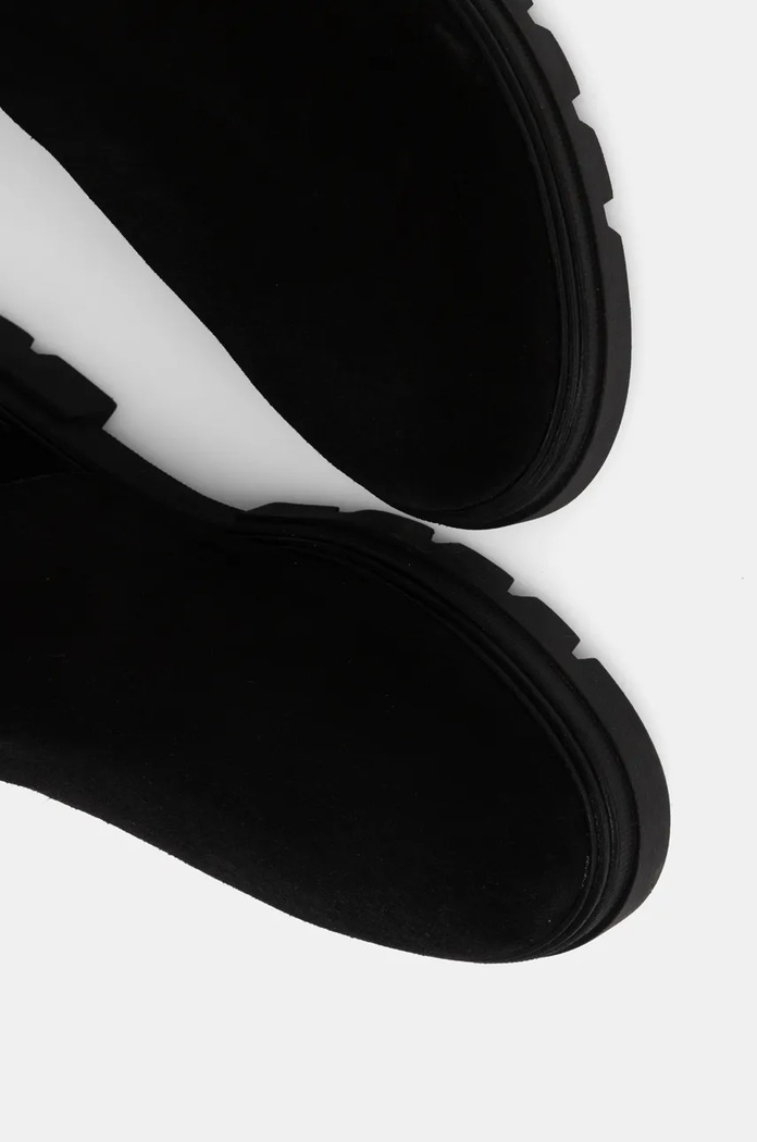 Semišové čižmy Tommy Hilfiger SUEDE OVER-THE-KNEE BOOT FW0FW08159 čierna