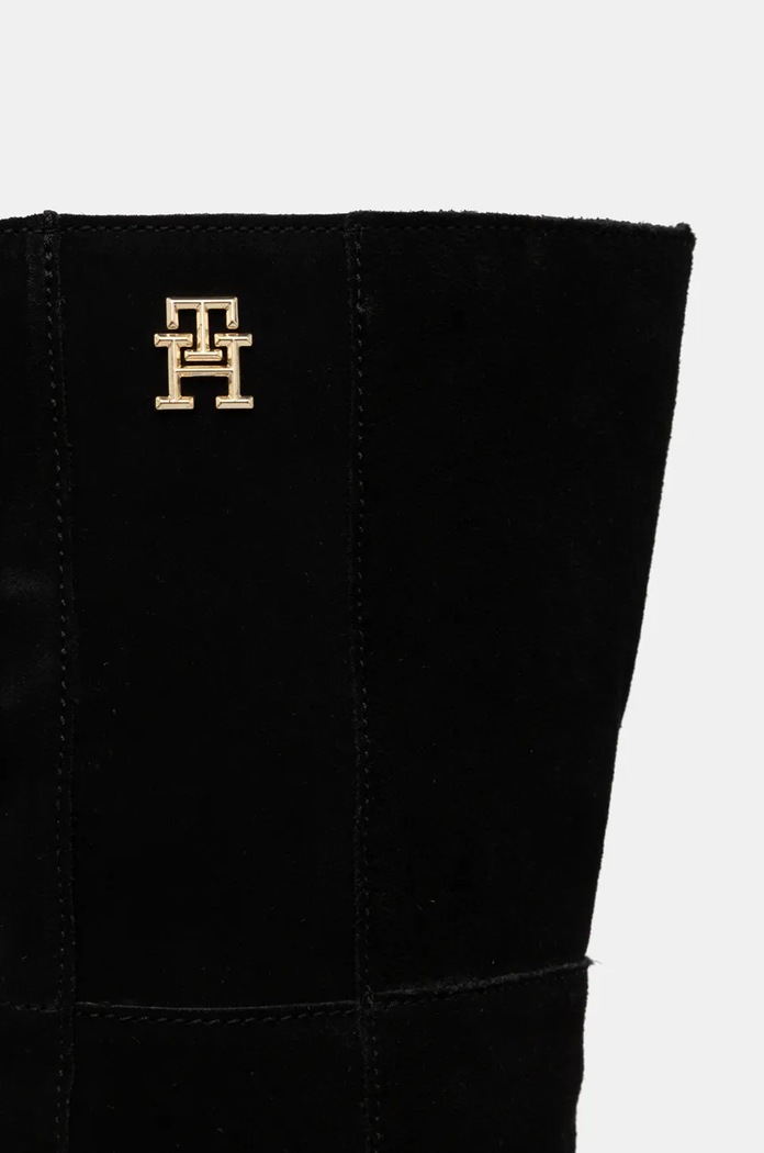Semišové čižmy Tommy Hilfiger SUEDE OVER-THE-KNEE BOOT FW0FW08159