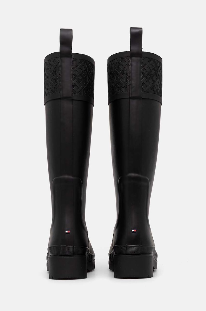 Obuća Gumene čizme Tommy Hilfiger RUBBER LONG BOOT MONOGRAM FW0FW08161 crna