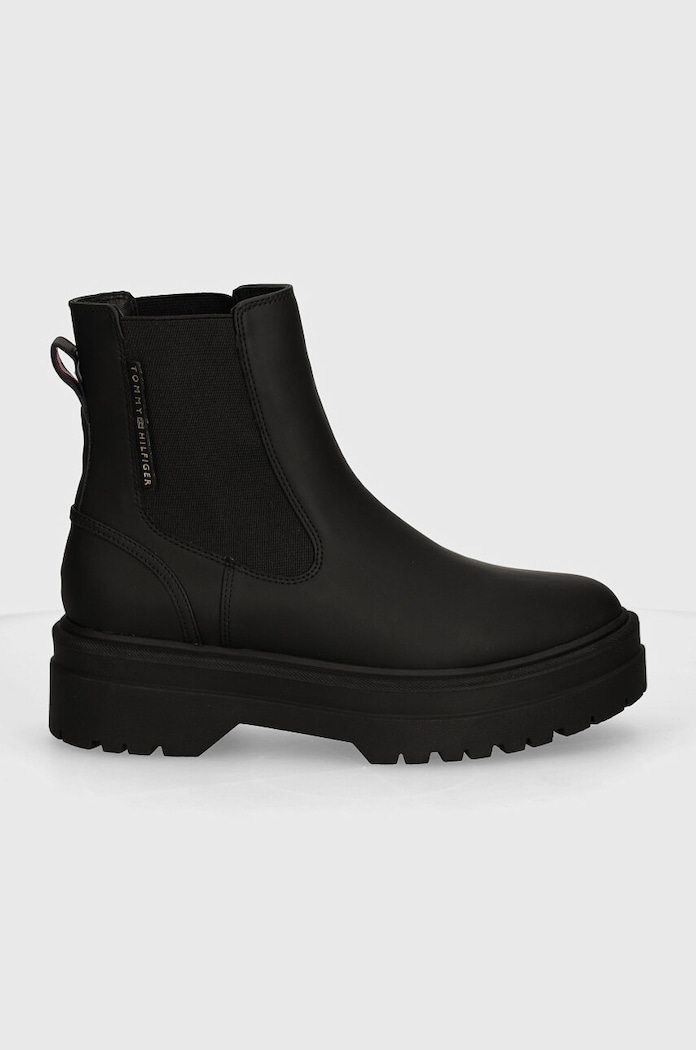 Boty s gumou Tommy Hilfiger RUBBERISED CHELSEA TL FW0FW08162 černá NC24
