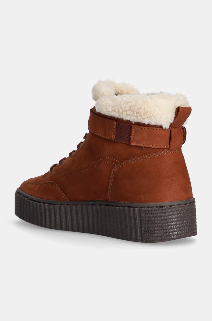 Boty Semišové boty Tommy Hilfiger FAUX FUR NUBUCK LOW LACE-UP FW0FW08172 hnědá
