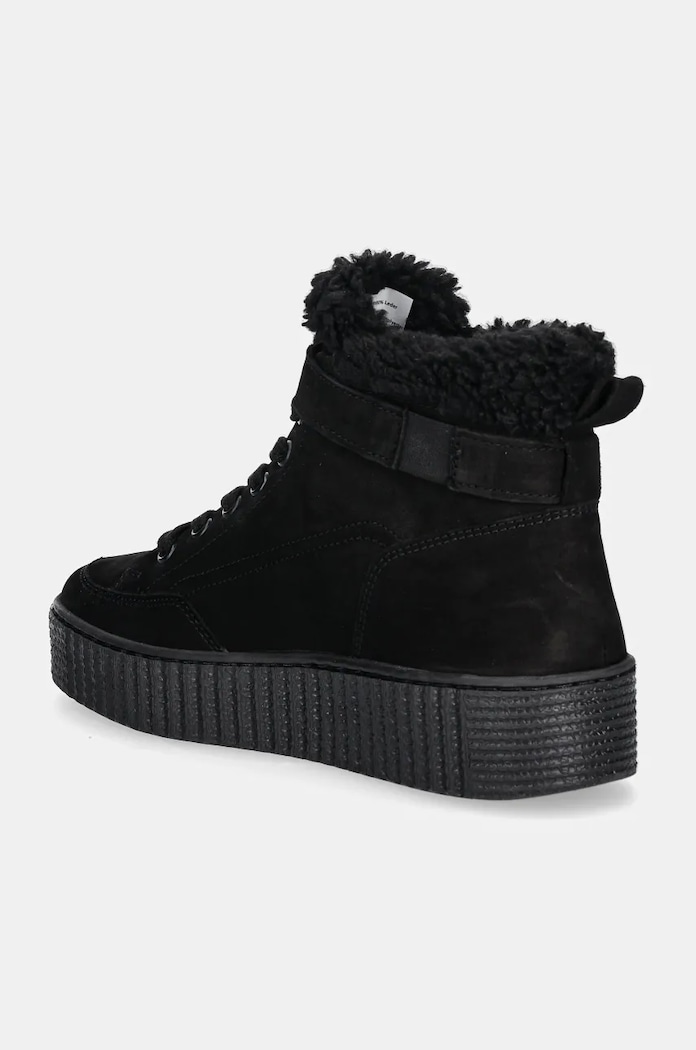 Παπούτσια Σουέτ μπότες Tommy Hilfiger FAUX FUR NUBUCK LOW LACE-UP FW0FW08172 μαύρο
