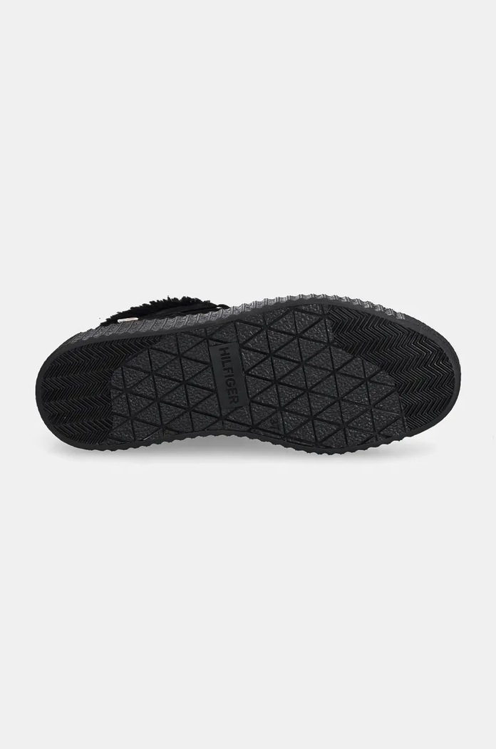Σουέτ μπότες Tommy Hilfiger FAUX FUR NUBUCK LOW LACE-UP FW0FW08172 μαύρο