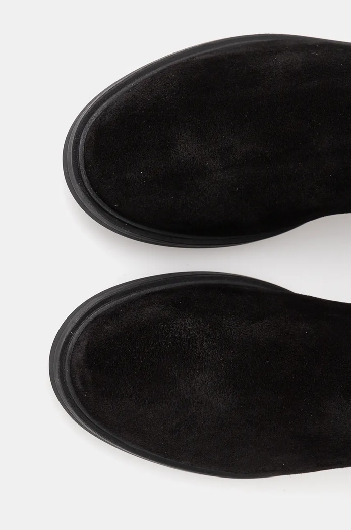 Tommy Hilfiger csizma velúrból FLAG SUEDE LONG BOOT ZIP FW0FW08178