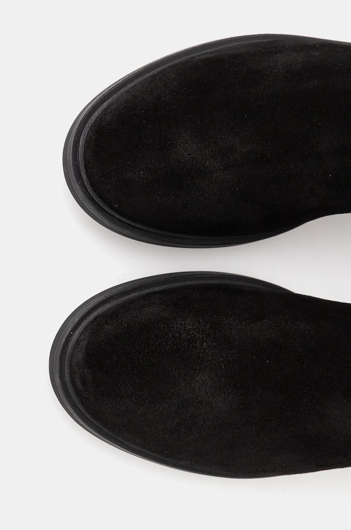 Tommy Hilfiger csizma velúrból FLAG SUEDE LONG BOOT ZIP FW0FW08178