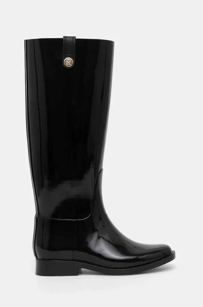 Гумени ботуши Tommy Hilfiger TH STUD RUBBER LONG RAINBOOT FW0FW08185 черен AW24
