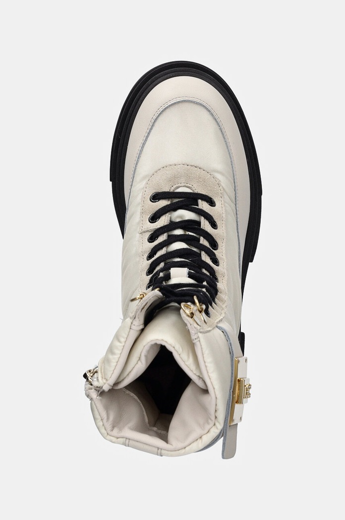 Tommy Hilfiger stivaletti alla caviglia BIKER LEATHER MIX LACE-UP bianco FW0FW08246