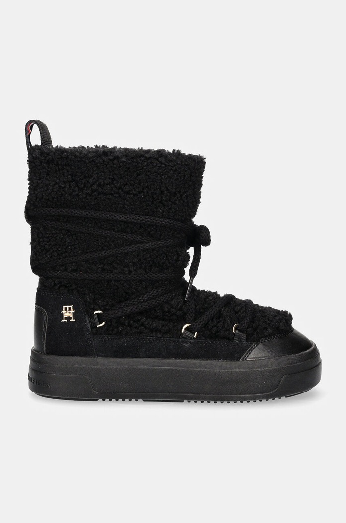 Tommy Hilfiger cizme de iarna LACE-UP FAUX SHEARLING SNOWBOOT FW0FW08252 negru NC24