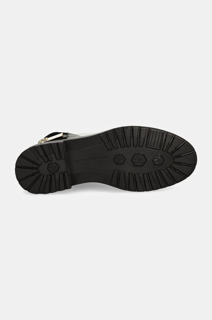 Kožené členkové topánky Tommy Hilfiger TH LOGO LEATHER MIX CHELSEA FW0FW08336 čierna