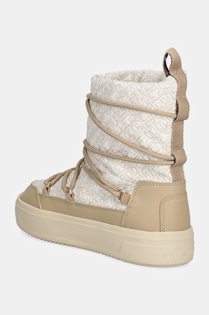Παπούτσια Μπότες χιονιού Tommy Hilfiger LACE-UP MONOGRAM SNOWBOOT FW0FW08430 μπεζ