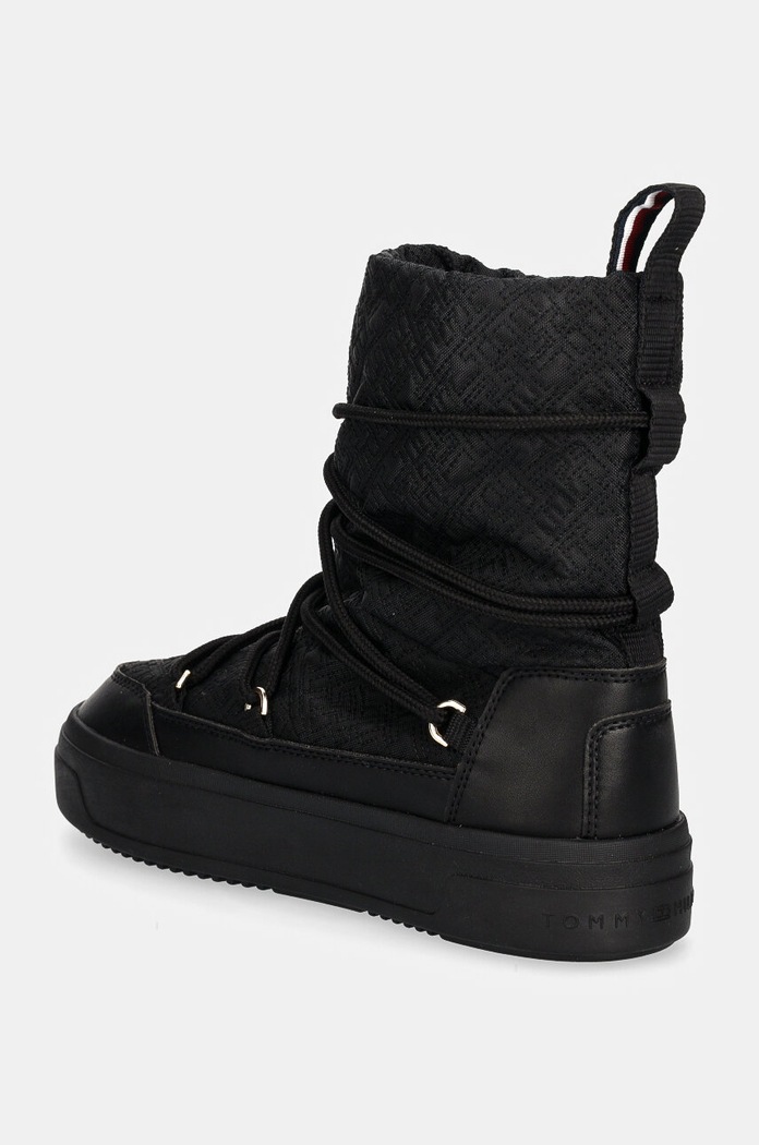Παπούτσια Μπότες χιονιού Tommy Hilfiger LACE-UP MONOGRAM SNOWBOOT FW0FW08430 μαύρο