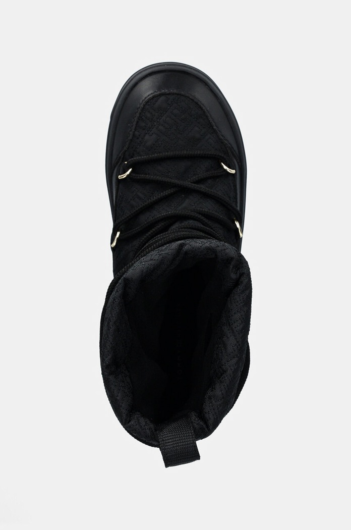 Μπότες χιονιού Tommy Hilfiger LACE-UP MONOGRAM SNOWBOOT μαύρο FW0FW08430
