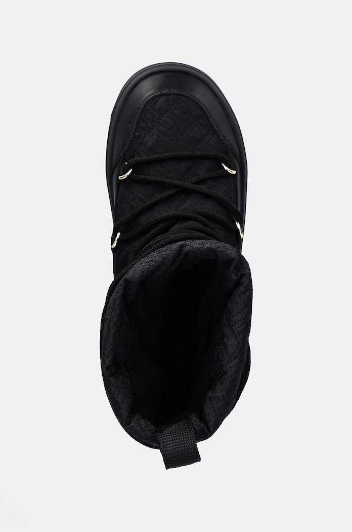 Μπότες χιονιού Tommy Hilfiger LACE-UP MONOGRAM SNOWBOOT μαύρο FW0FW08430