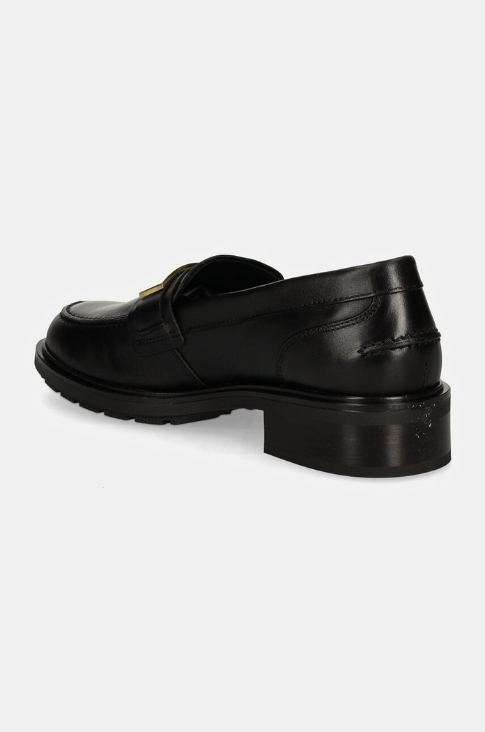 Obuwie Tommy Hilfiger mokasyny skórzane TH LOGO LEATHER LOAFER FW0FW08257 czarny