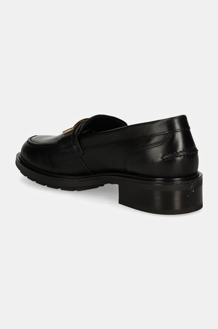 Obuwie Tommy Hilfiger mokasyny skórzane TH LOGO LEATHER LOAFER FW0FW08257 czarny