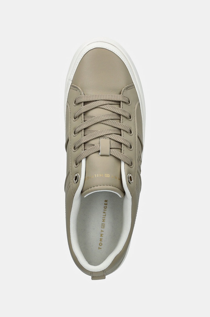 Kožené sneakers boty Tommy Hilfiger ESSENTIAL VULC SNEAKER MONOGRAM béžová FW0FW07945