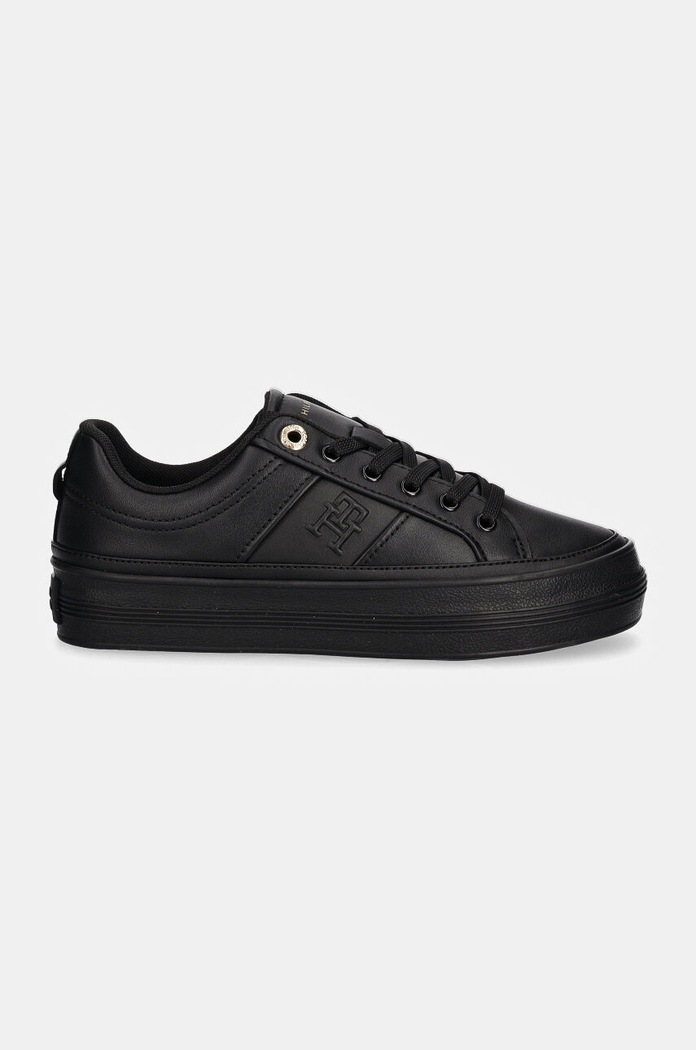 Kožené sneakers boty Tommy Hilfiger ESSENTIAL VULC SNEAKER MONOGRAM FW0FW07945 černá NC24